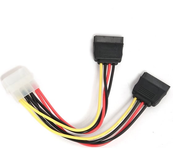 Изображение товара Кабель питания Cablexpert SATA molex 4pin/2xsata 15pin, на 2 устройства, 15см, пакет CC-SATA-PSY