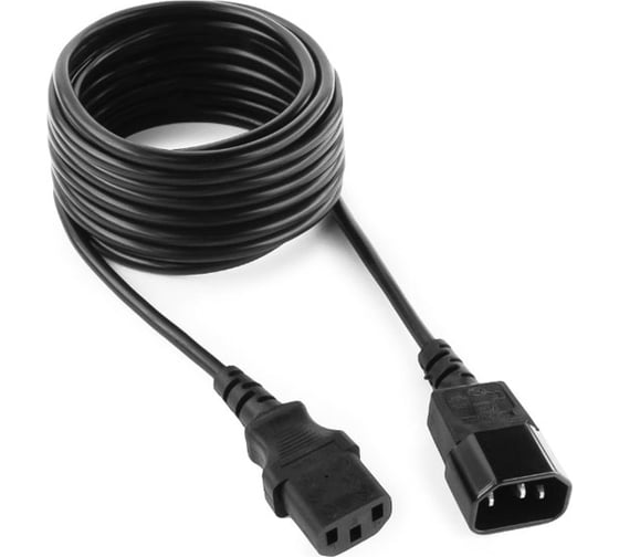 Изображение товара Кабель питания Cablexpert системный блок-монитор, C13-C14, 4.5м, 6А, черный, с заземлением PC-189-15