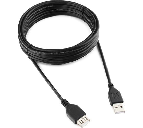 Изображение товара Кабель-удлинитель Cablexpert USB2.0 Pro, AM/AF, 4.5м, экран, черный, пакет CCP-USB2-AMAF-15C