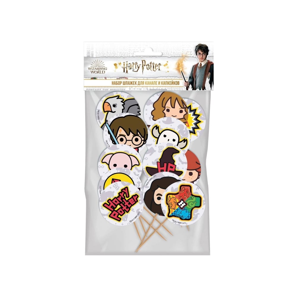 Изображение товара Набор шпажек для канапе и капкейков ND Play Harry Potter 12 шт., чиби 296565