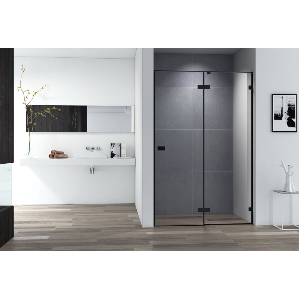 Изображение товара Душевая дверь Cezares BELLAGIO-B-12-120-C-NERO, анодированный профиль, 8мм стекло