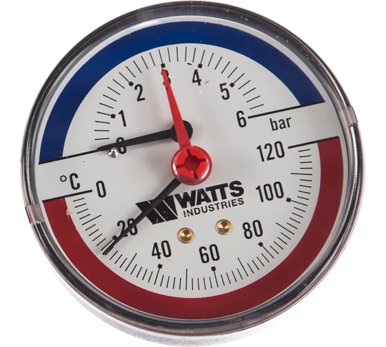 Изображение товара Термоманометр Watts F+R818 аксиальный 80 mm 10018742
