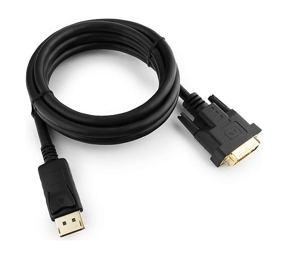 Изображение товара Кабель DisplayPort-DVI Cablexpert, 1.8м, 20M/25M, черный, экранированный, пакет, CC-DPM-DVIM-6