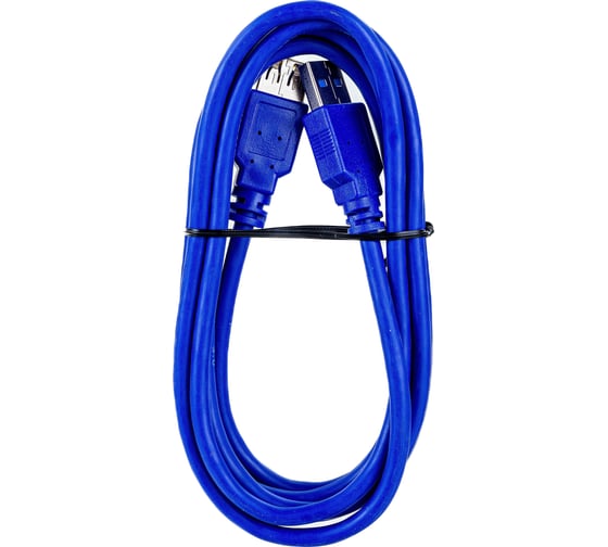 Изображение товара Удлинитель USB3.0 Cablexpert Pro, AM/AF, Кабель 1.8м, экранированный, синий, пакет, CCP-USB3-AMAF-6