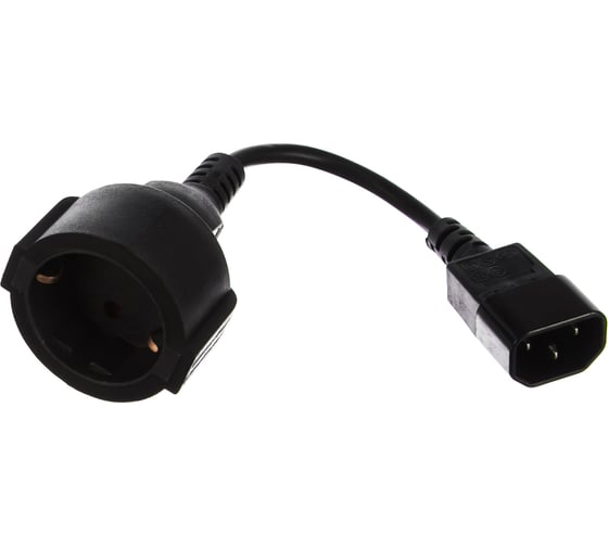 Изображение товара Кабель питания Cablexpert, 15 см, C14 - евророзетка, PC-SFC14M-01