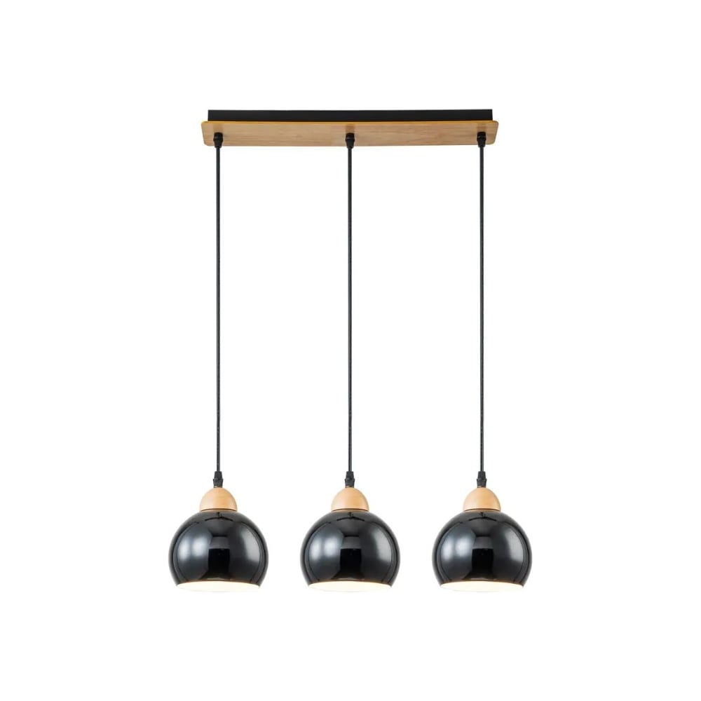 Изображение товара Подвесной светильник ESCADA 10178/3S E27*40W Black/Wood 10178/3S Black