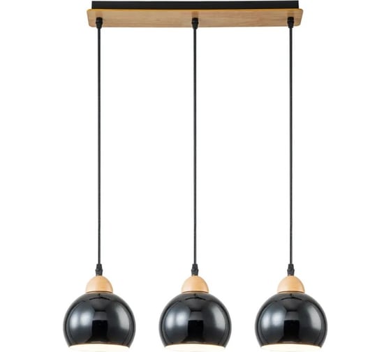 Изображение товара Подвесной светильник ESCADA 10178/3S E27*40W Black/Wood 10178/3S Black
