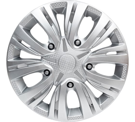 Изображение товара Колесные колпаки Airline 15 Лион серебристый, карбон, компл. 2 шт. AWCC-15-01