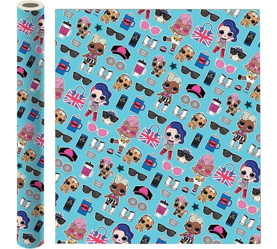 Изображение товара Упаковочная бумага ND Play LOL бирюзовая, 700x1000 мм, 2 шт. в рулоне 283300