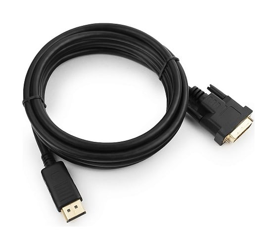 Изображение товара Кабель Cablexpert, DisplayPort-DVI, 3м, 20M/25M, черный, экранированный, пакет, CC-DPM-DVIM-3M