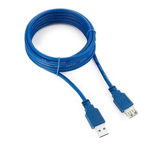 Изображение товара Кабель USB3.0 Pro Cablexpert, удлинитель, AM/AF, 3м, экранированный, синий, пакет, CCP-USB3-AMAF-10
