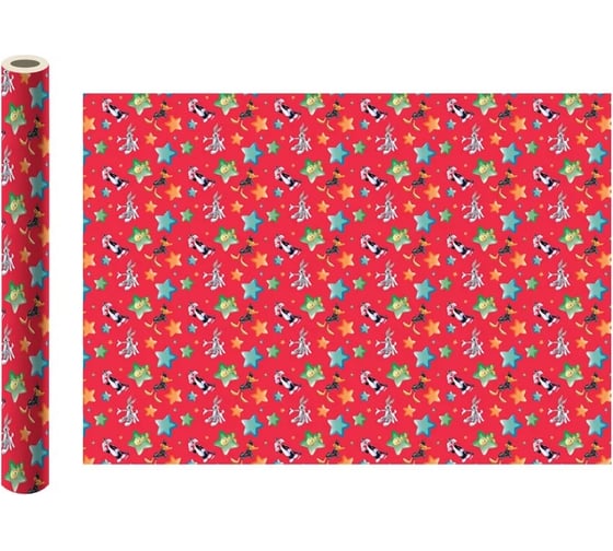 Изображение товара Упаковочная бумага ND Play Looney Tunes красная, 700x1000 мм, 2 шт. в рулоне 287031