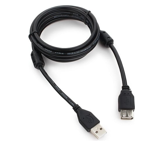 Изображение товара Кабель Cablexpert, удлинитель, USB2.0 Pro, AM/AF, 1.8м, экранированный, черный, CCF2-USB2-AMAF-6