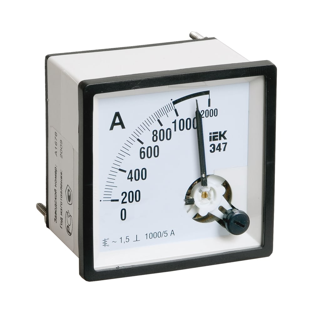 Амперметр IEK Э47 72x72мм 1000/5А кл. точн. 1.5 ИЭК IPA10-6-1000-E