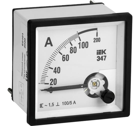 Изображение товара Амперметр IEK Э47 72x72мм 100/5А кл. точн. 1.5 ИЭК IPA10-6-0100-E