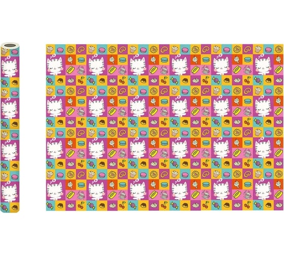 Изображение товара Упаковочная бумага ND Play Кошечка 700x1000 мм, 2 шт. в рулоне 294184