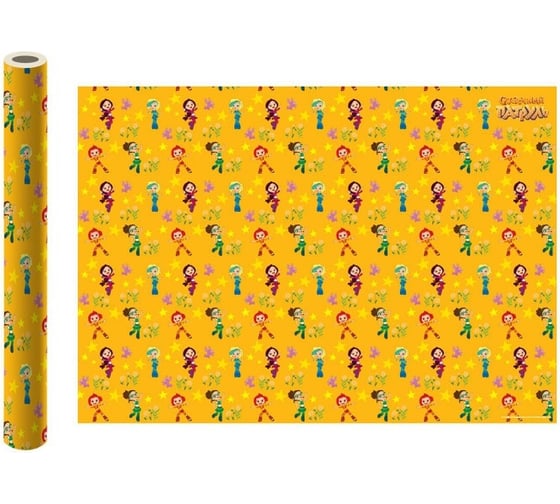 Изображение товара Упаковочная бумага ND Play Сказочный патруль желтая, 700x1000 мм, 2 шт. в рулоне 275857