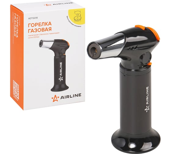 Изображение товара Горелка газовая портативная с баллоном Airline пьезоподжиг, сопло D23мм ADTG018