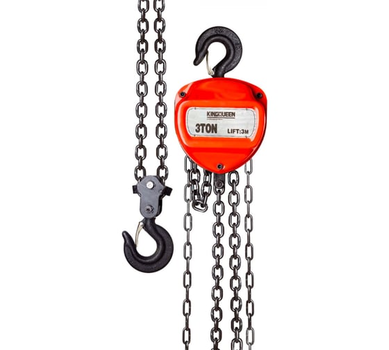 Изображение товара Стационарная ручная шестеренная таль KINGQUEEN усиленная, 3 т, 3 м CH-3T-3M