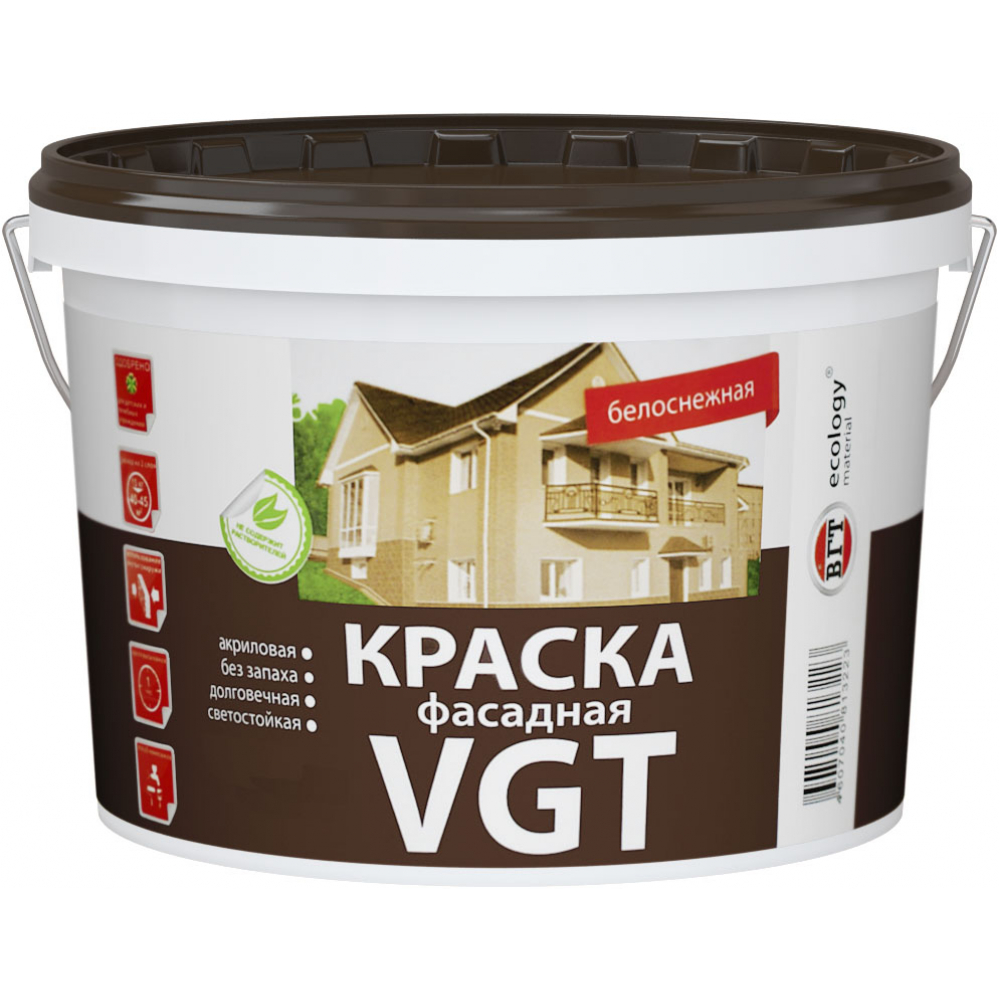 фото Фасадная краска vgt вд ак 1180 белоснежная 3кг 11601944