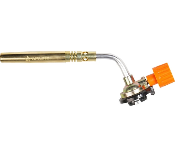 Изображение товара Горелка газовая Airline на цанговый баллон, ручной поджиг, сопло D12x108мм с набором для пайки, припой,флюс ADGT003