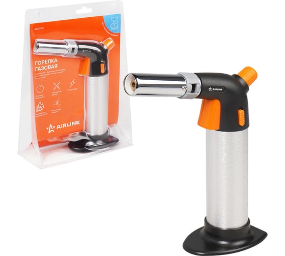 Изображение товара Горелка газовая Airline портативная с баллоном, пьезоподжиг,регулятор воздуха, стопор, керамика, сопло D22мм ADGT017