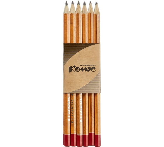 Изображение товара Чернографитный карандаш Комус КОНСТРУКТОР Эксперт В, шестигранный, 12 шт. 266187