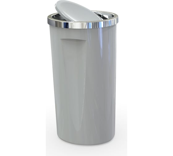 Изображение товара Урна PRIMANOVA Lima 35 л, с вращающейся крышкой, 30x56 см, пластик, серый M-E76-07