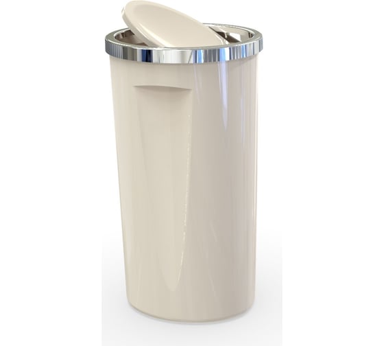 Изображение товара Урна PRIMANOVA Lima 35 л, с вращающейся крышкой, 30x56 см, пластик, бежевый M-E76-09