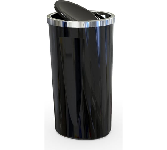 Изображение товара Урна PRIMANOVA Lima 35 л, с вращающейся крышкой, 30x56 см, пластик, чёрный M-E76-06