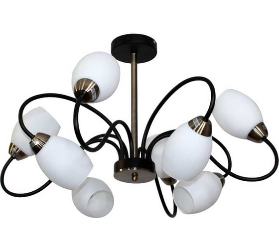 Изображение товара Люстра потолочная ЭЛЕТЕХ 21270В-2/8 черная (Плафон 8368) НПБ 01-8x60-112 Е27 1005404906