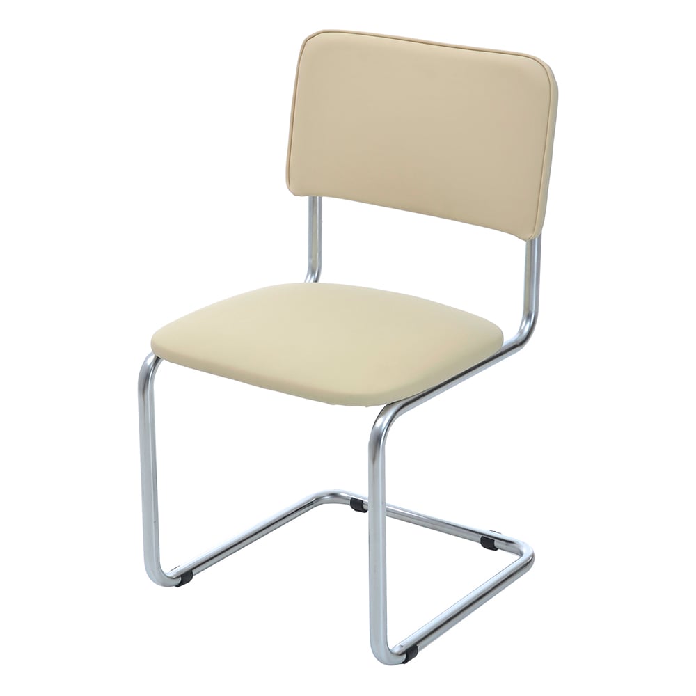 Изображение товара Стул Фабрикант BOX4 No122 - кремовая искусственная кожа, хром-каркас