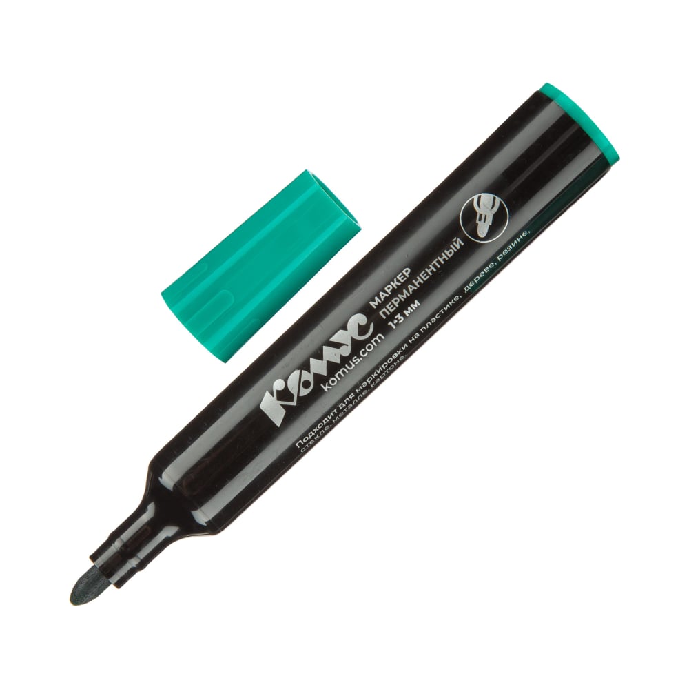 Изображение товара Перманентный маркер Комус зеленый 1-3 мм круглый наконечник