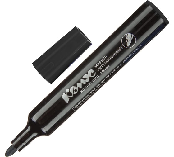Изображение товара Перманентный маркер Комус черный, 1-3 мм, круглый наконечник 1660250