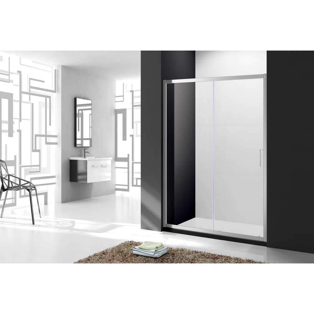 Изображение товара Душевая дверь Cezares MOLVENO-BF-1 120 см прозрачное закаленное стекло хром