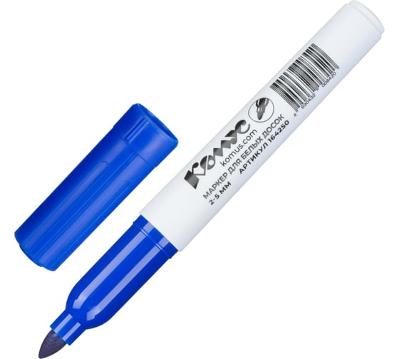 Изображение товара Маркер для белых досок Комус BY2304 синий, 2-5 мм 164250