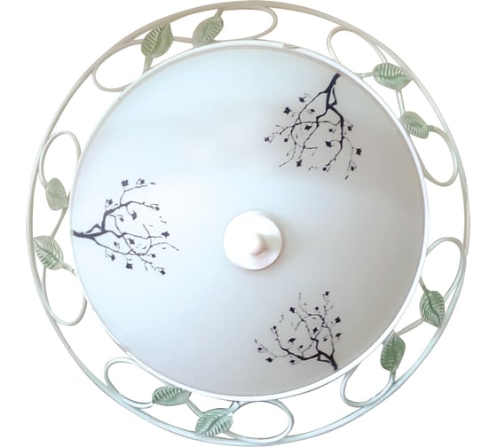 Изображение товара Светильник настенно-потолочный ЭЛЕТЕХ Ричи 300 НПБ 01-2x60-119 матовый белый /корпус Флора ИУ [es] 1005205872