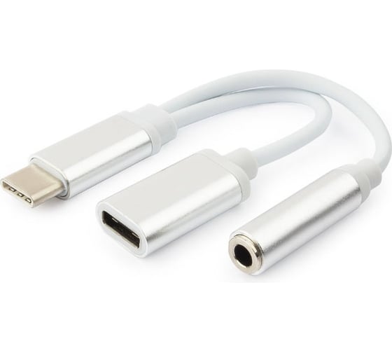 Изображение товара Переходник USB Cablexpert USB Type-C/Jack3.5 F+Type-C F блистер CCA-UC3.5F-02-W