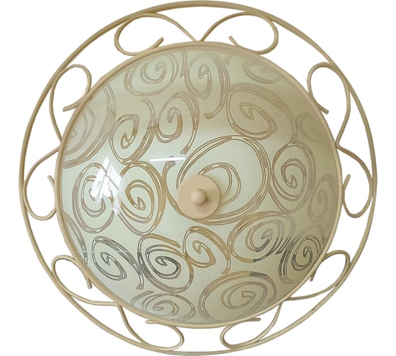 Изображение товара Светильник настенно-потолочный ЭЛЕТЕХ Фурия 300 НПБ 01-2x60-118 матовый шампань /корпус Орнамент бежевый ИУ [es] 1005205858