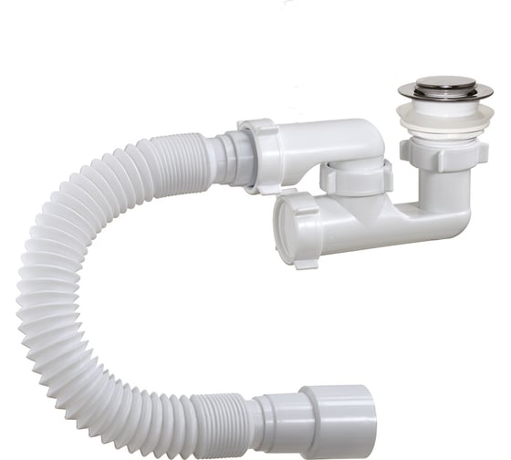 Изображение товара Сифон для душевого поддона ORIO 1 1/2"x40, регулируемый, клик-клак (пластиковый), с гибкой трубой 40-40/50 АР-25589
