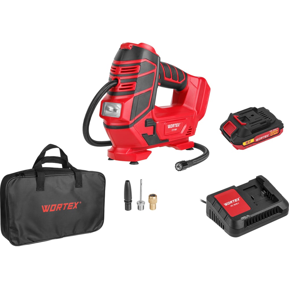 Изображение товара Аккумуляторный компрессор WORTEX CTI 1811 18 В 11 бар 12 л/мин
