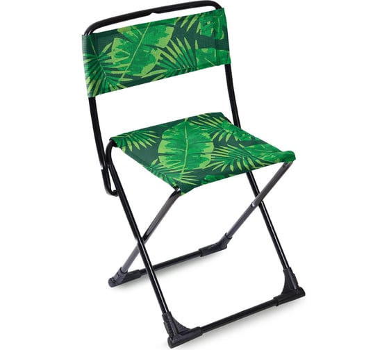 Изображение товара Стул складной походный Nika ПС3/2 с тропическими листьями на темном