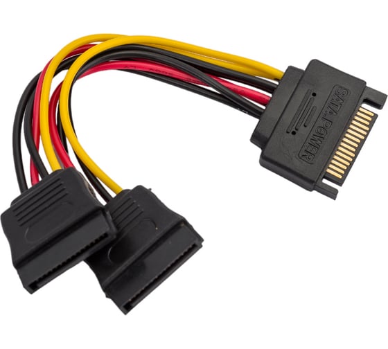 Изображение товара Кабель питания Cablexpert SATA 15pin /2x15pin, на 2 SATA устройства, 15см CC-SATAM2F-01