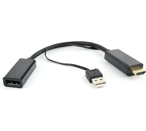 Изображение товара Конвертер Cablexpert HDMI-DisplayPort HD19M+USBxHD20F черный DSC-HDMI-DP