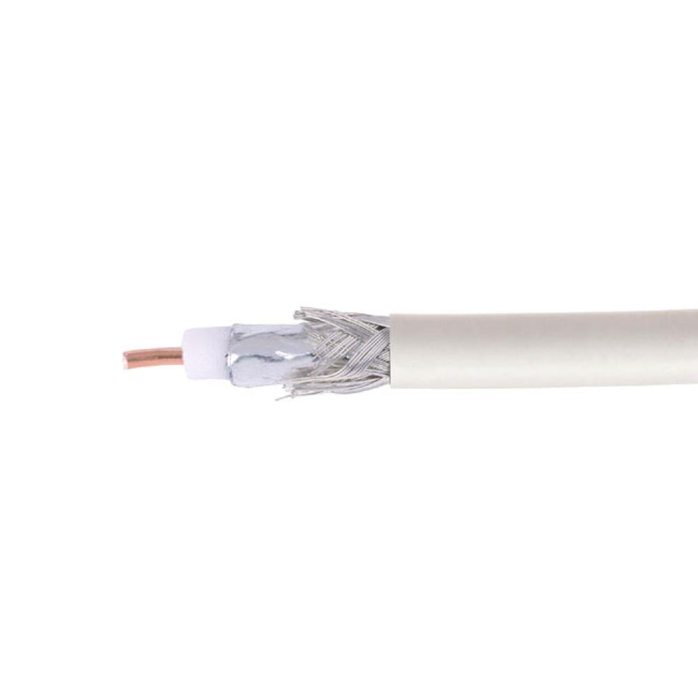 фото Коаксиальный кабель cablexpert 75 ом, 64%, 0.8 мм, ccs, белый, 100 м rg-6u-cs-1