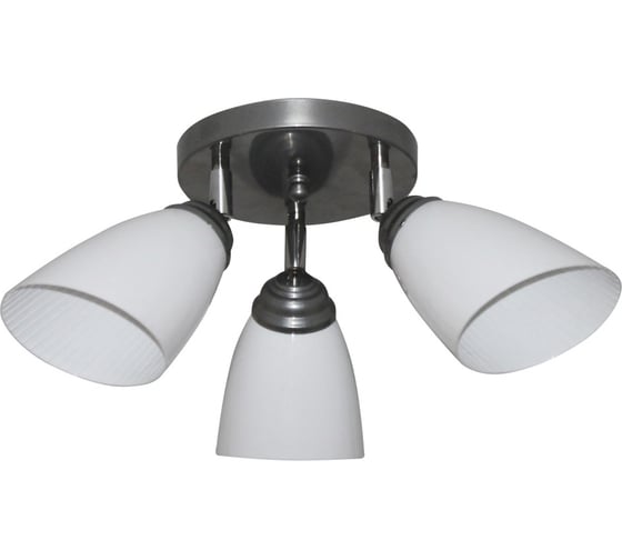 Изображение товара Люстра потолочная ЭЛЕТЕХ Сатурн 1317 хром (Плафон П0475) НПБ 01-3x60-176 Е27 1005405013