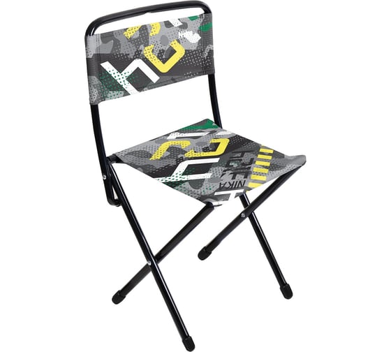 Изображение товара Стул складной походный со спинкой Nika ДС2 ДС2/КЗ коллаж зеленый
