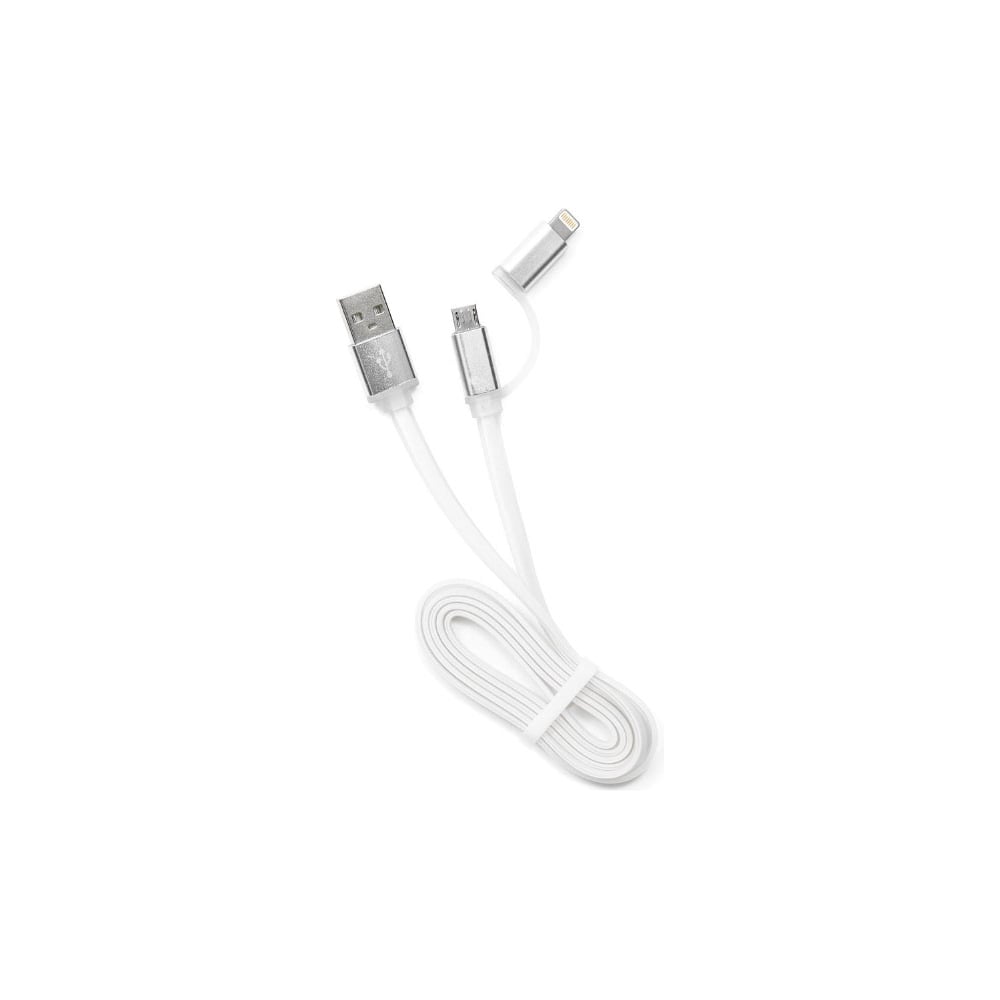 фото Кабель cablexpert usb 2.0 am/microbm 5p - iphone lightning, 1м, комбо кабель, белый cc-mapusb2w1m