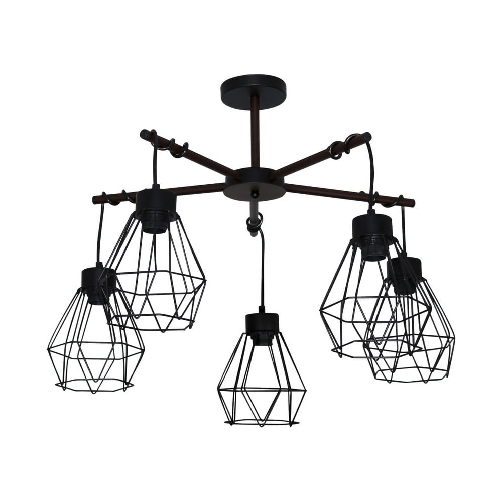 Изображение товара Люстра потолочная ЭЛЕТЕХ Магна 151 черный муар 5 ламп LED стиль лофт