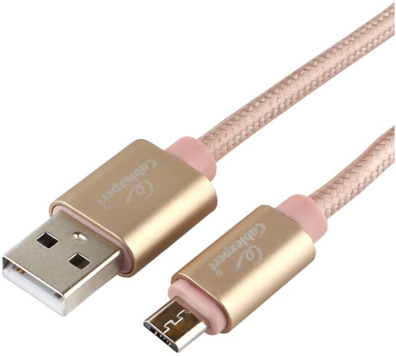 Изображение товара Кабель Cablexpert серия Ultra USB 2.0 AM/micro-B, длина 1.8м, золотой, блистер CC-U-mUSB01Gd-1.8M